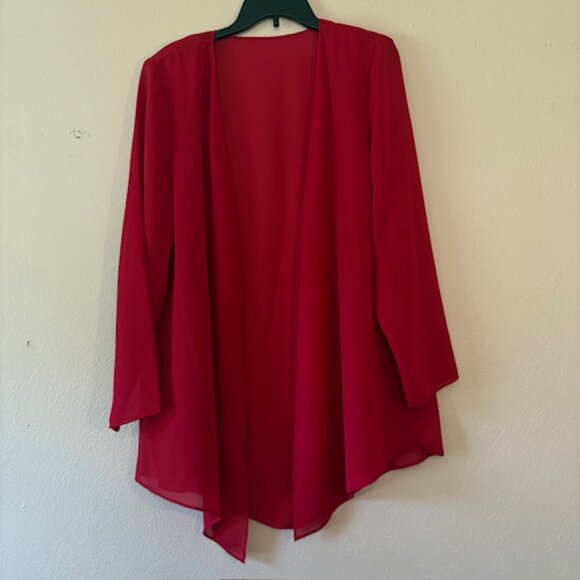 ✨ Draper's & Damon's Red Layered Dress & Jacket Set - XL ✨ - Picture 4 of 6